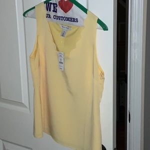 WHBM NWT butter colored scallop collared sleeveless blouse